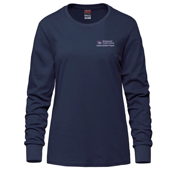 Personalized Embroidered  Ladies Ring Spun Combed Cotton Long Sleeve Thumbnail